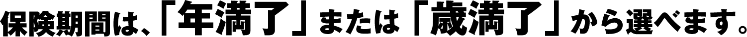 保険期間は、「年満了」または「歳満了」から選べます。